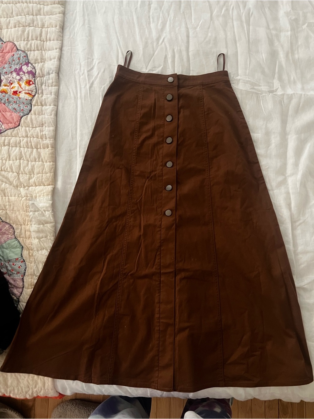 UNIQLO Women's Brown Button-Front A-Line Skirt